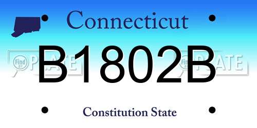B1802B Connecticut License Plate
