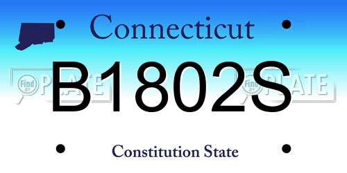 B1802S Connecticut License Plate