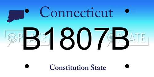 B1807B Connecticut License Plate