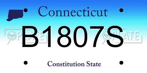 B1807S Connecticut License Plate