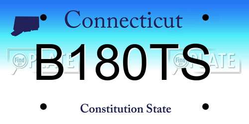 B180TS Connecticut License Plate