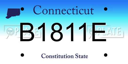 B1811E Connecticut License Plate