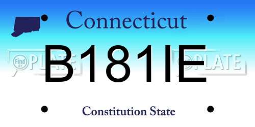 B181IE Connecticut License Plate