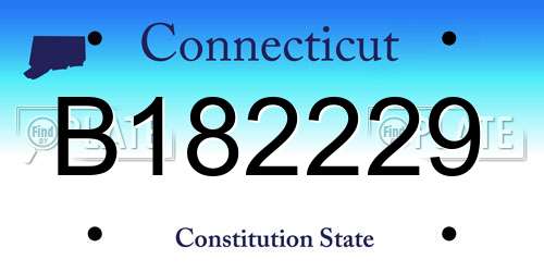 B182229 Connecticut License Plate