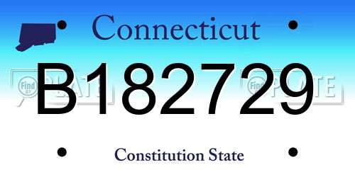 B182729 Connecticut License Plate