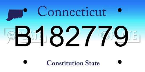 B182779 Connecticut License Plate