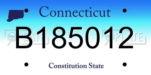 B185012 Connecticut License Plate