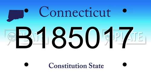 B185017 Connecticut License Plate