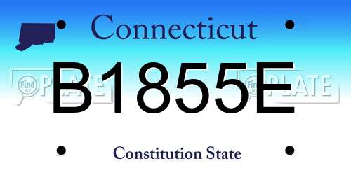 B1855E Connecticut License Plate