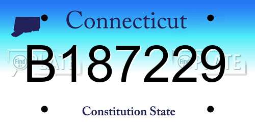 B187229 Connecticut License Plate