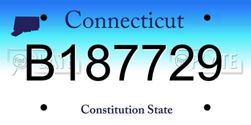 B187729 Connecticut License Plate