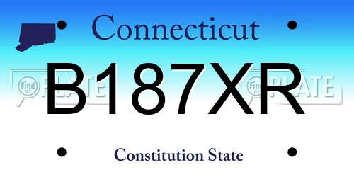 B187XR Connecticut License Plate