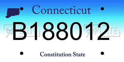 B188012 Connecticut License Plate