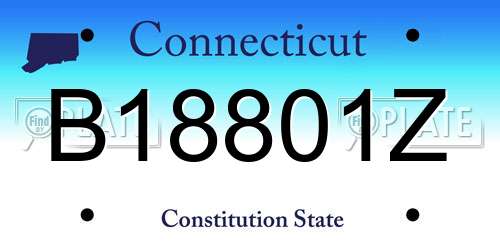 B18801Z Connecticut License Plate