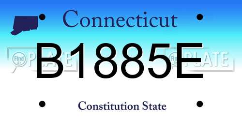 B1885E Connecticut License Plate