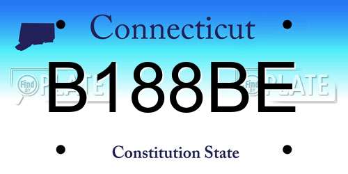 B188BE Connecticut License Plate