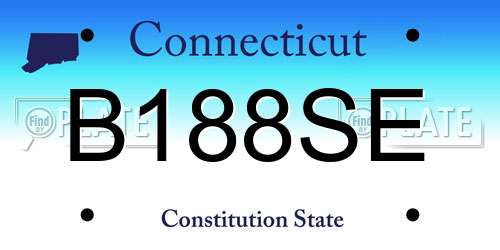 B188SE Connecticut License Plate