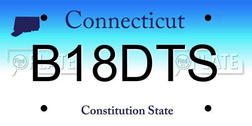 B18DTS Connecticut License Plate