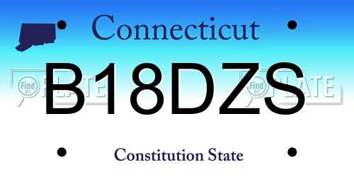 B18DZS Connecticut License Plate