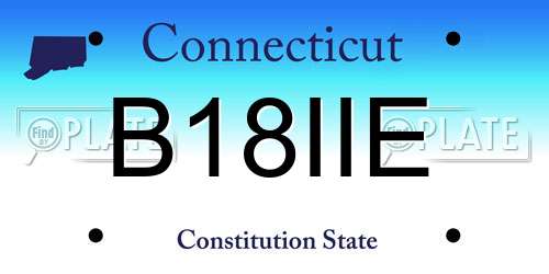 B18IIE Connecticut License Plate