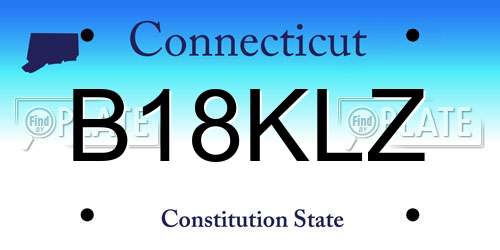B18KLZ Connecticut License Plate