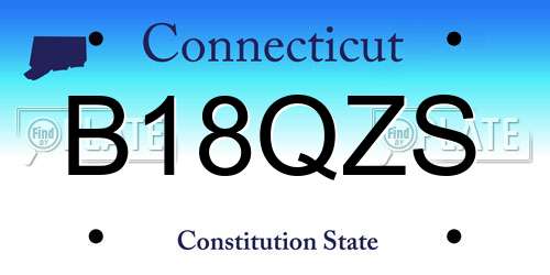 B18QZS Connecticut License Plate
