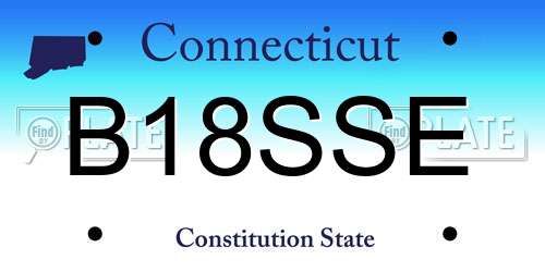 B18SSE Connecticut License Plate