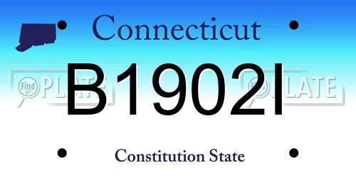 B1902I Connecticut License Plate