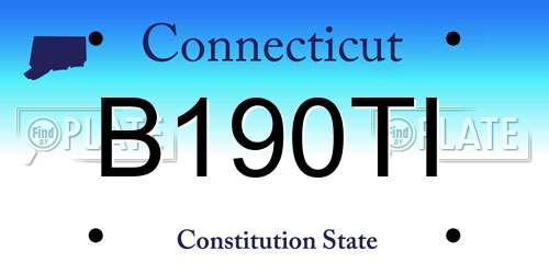 B190TI Connecticut License Plate