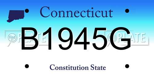 B1945G Connecticut License Plate