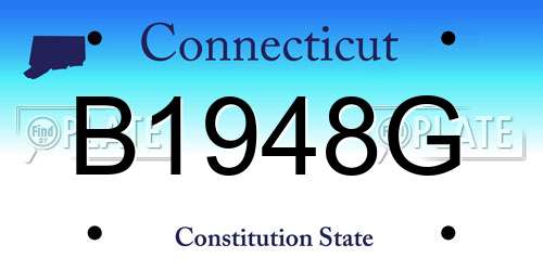 B1948G Connecticut License Plate