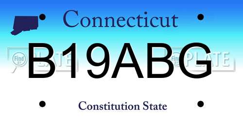 B19ABG Connecticut License Plate