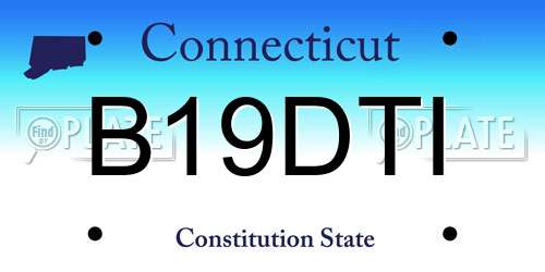 B19DTI Connecticut License Plate