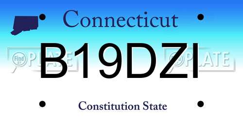 B19DZI Connecticut License Plate