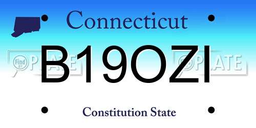 B19OZI Connecticut License Plate