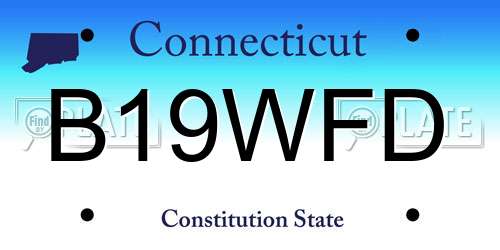 B19WFD Connecticut License Plate