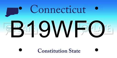 B19WFO Connecticut License Plate