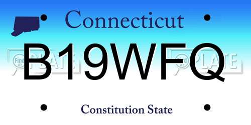 B19WFQ Connecticut License Plate