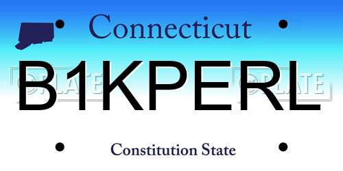 B1KPERL Connecticut License Plate