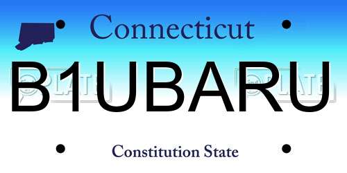 B1UBARU Connecticut License Plate