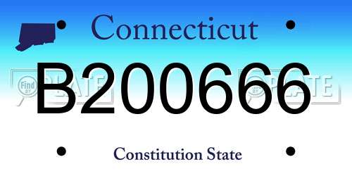 B200666 Connecticut License Plate