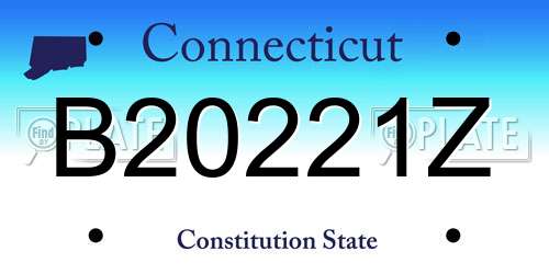 B20221Z Connecticut License Plate