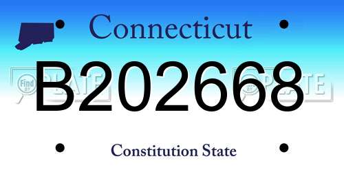 B202668 Connecticut License Plate
