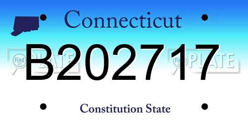 B202717 Connecticut License Plate