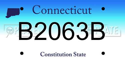 B2063B Connecticut License Plate