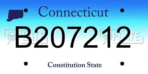 B207212 Connecticut License Plate