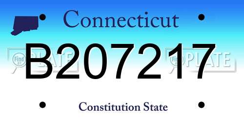 B207217 Connecticut License Plate
