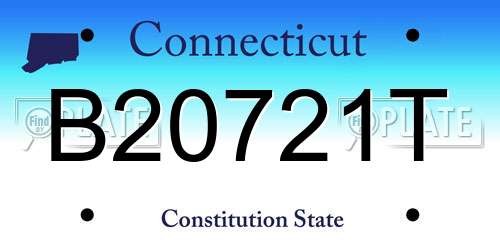 B20721T Connecticut License Plate