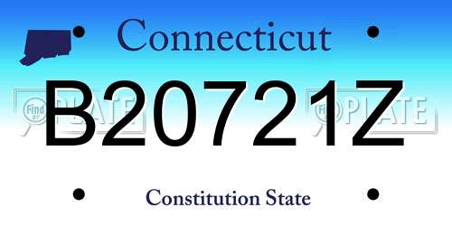 B20721Z Connecticut License Plate