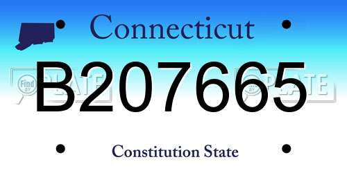 B207665 Connecticut License Plate